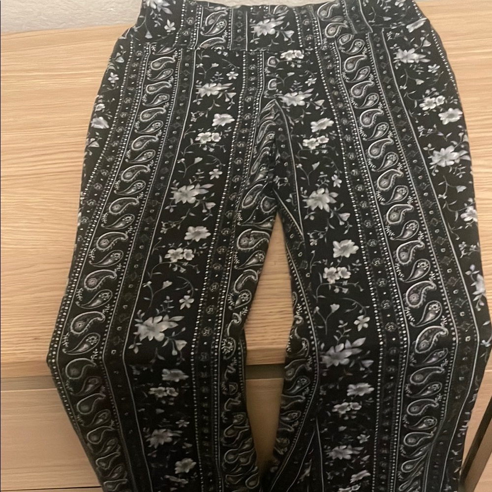 No Boundaries Black and White Wide Leg Pants